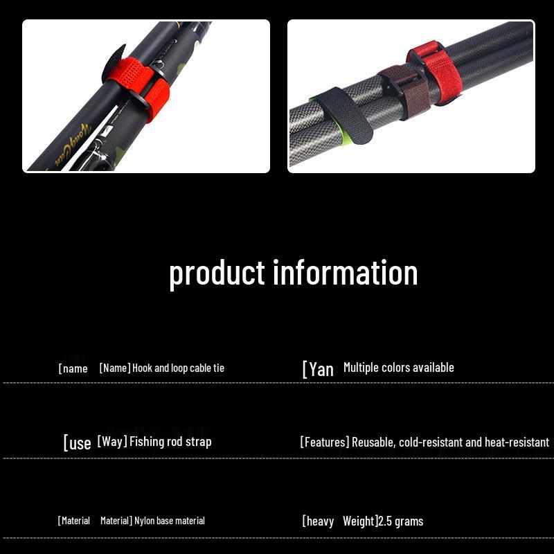 Ремешок-держатель для удочки на липучке, влагостойкий - Фиксатор для приманки, нейлоновая кабельная стяжка