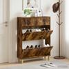 Shoe Cabinet DELFT 78 x 24 x 103 cm Engineered Wood Smoked Oak