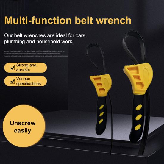 1/2 шт. Регулируемый ленточный ключ для масляного фильтра, сантехники, крана для раковины, инструмент для труднодоступных мест, эргономичная ручка, многоцелевой ленточный ключ, открывалка для бутылок