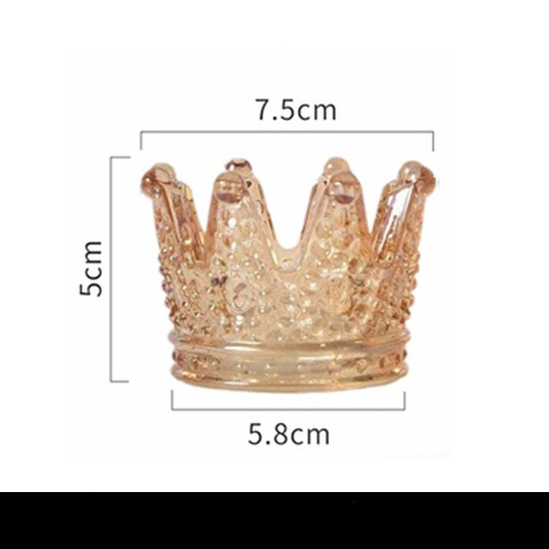 Vintage glass ashtray, living room decoration, mini storage items, photo props, crown candle holder ornaments