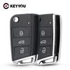 KEYYOU 3 кнопки для VW чехол для дистанционного ключа от машины для Volkswagen VW Skoda Octavia A7 Golf 7 MK7 Seat Leon Passat Beetle Polo