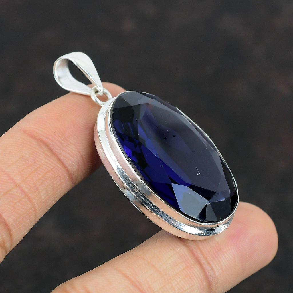 Ограненный Танзанит Кварцевый Кулон Ювелирные Изделия Из Натурального Драгоценного Камня Уникальный Кулон Стерлингового Серебра 925 Кулон Ювелирные Изделия Ручной Работы Бохо Подарки на Годовщину