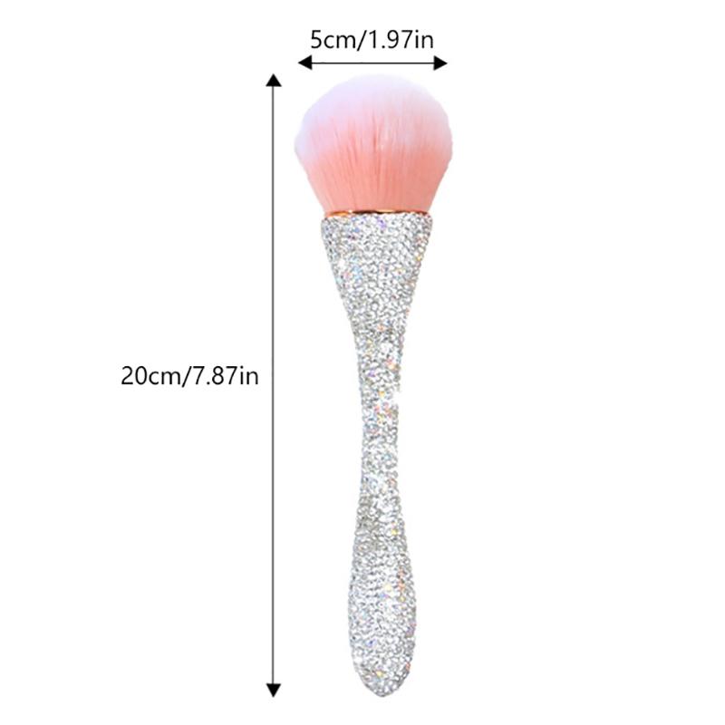 Кисть для макияжа с алмазной ручкой, кисть для рассыпчатой ​​пудры, кисть для румян, профессиональная кисть для макияжа, тональная основа, румяна, мягкая щетка для волос, инструмент