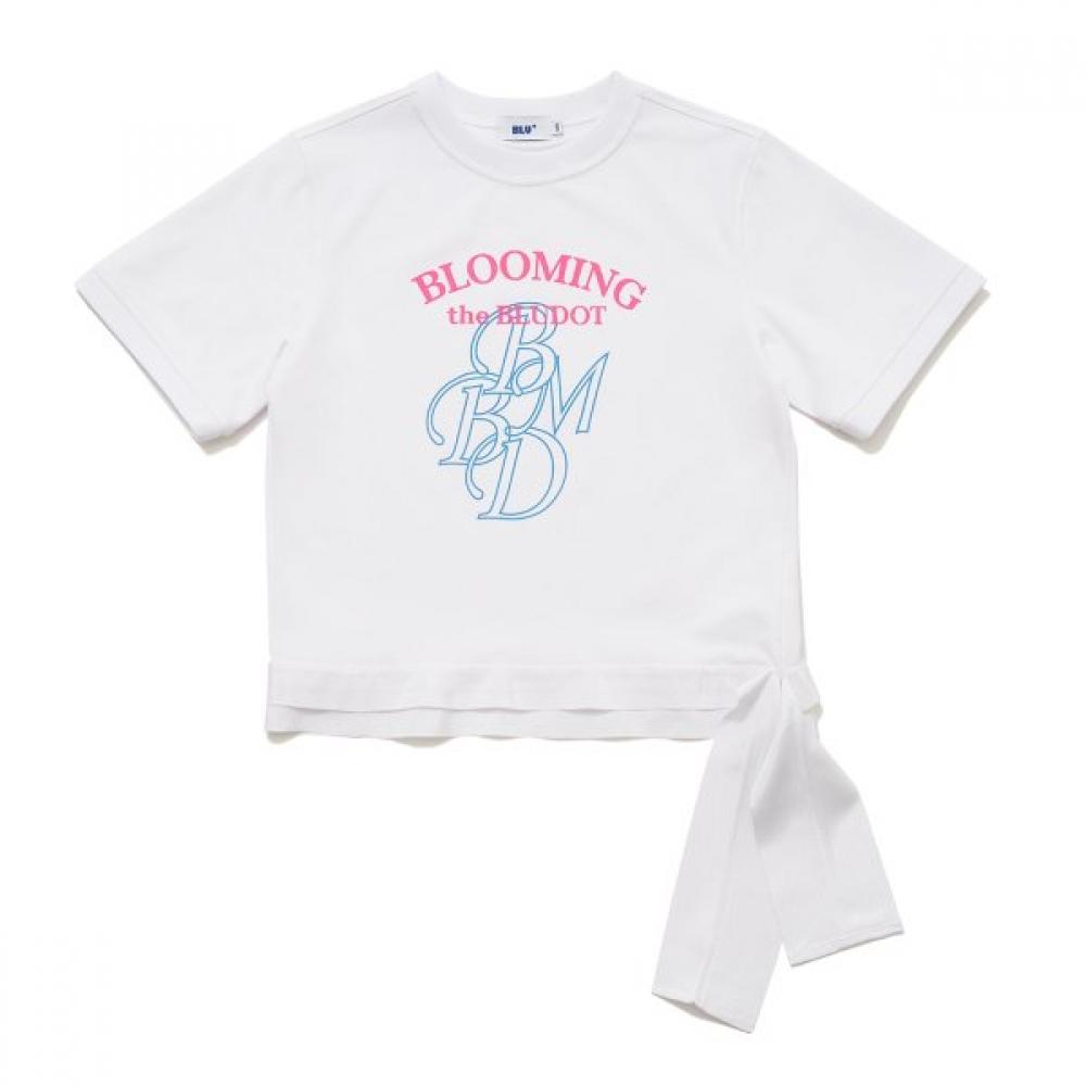 Blu DoT Round Neck T shirT Tape poinT Wh