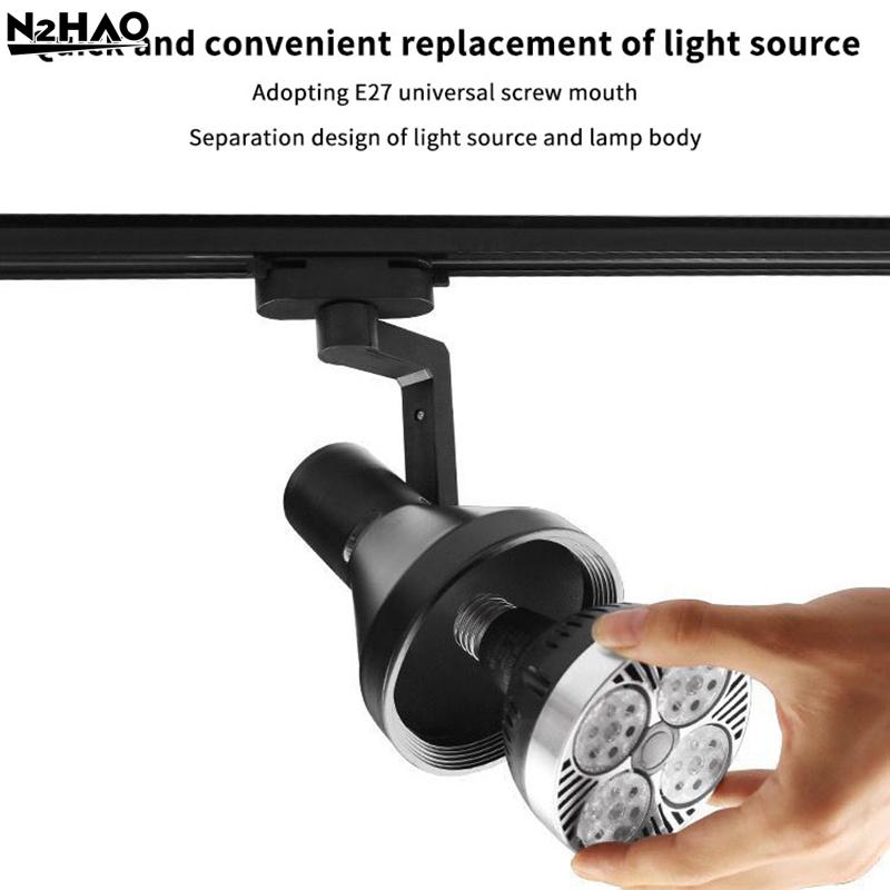Регулируемый патрон для трековой лампы PAR30 LED E27, основание 2/3 провода, держатель для потолочных светильников на шинопроводе, для магазина одежды, гостиной, коммерческого использования
