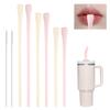 8 шт. Силиконовые соломинки Многоразовые Длинные соломинки для питья со щеткой для чистки Соломинки без складок Аксессуары для стакана для stanley