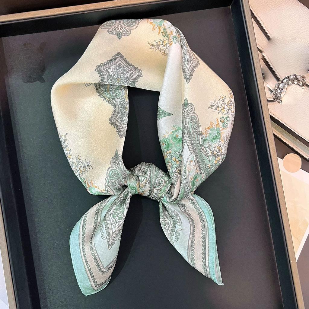 New 100% Natural Real Silk Scarf Women Bandana Square Scarves Wrap Kerchief Mulberry Fashion Luxury High Quality Hijab For Lady