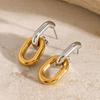 Youthway Charm Retro Stainless Steel Gold& Oval Buckle Irregular Earrings For Women Anti Allergic Jewelry New Arrival