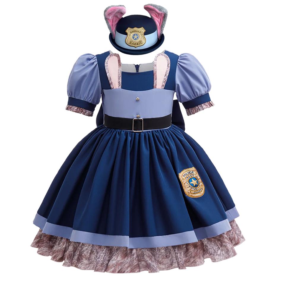 Girl Zootopia 2 Dress Cosplay New Moives Judy Costume Halloween Bunny Cosplay Dress Up Performance Birthday Clothes