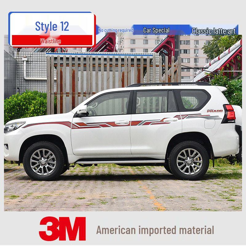 Toyota Prado 10-22 Модели Автомобильная Полоса на Кузов Наклейка на Поясную Линию.