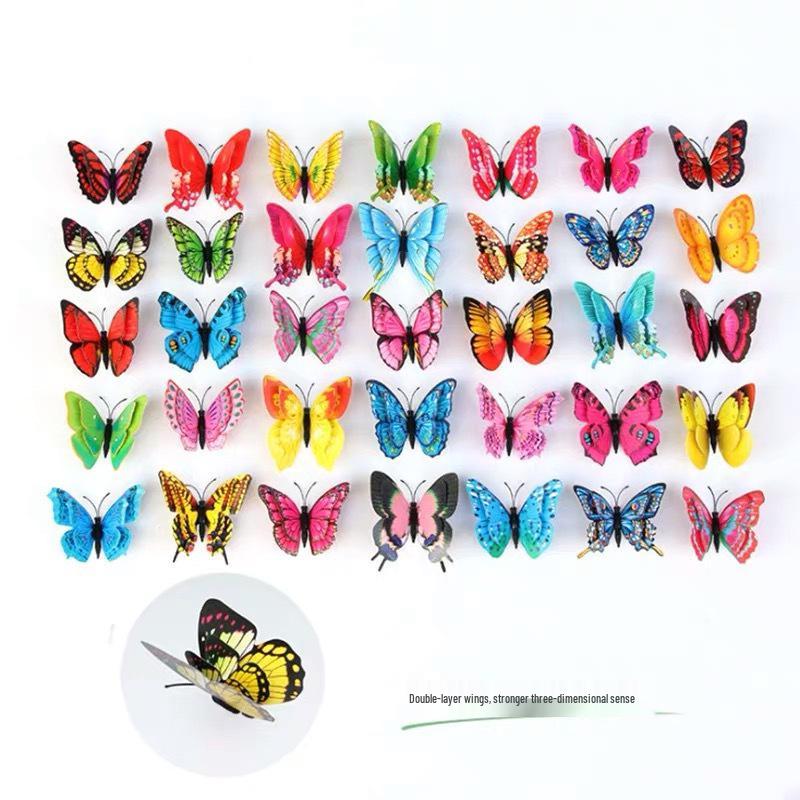 3D-наклейки на стену с разноцветными бабочками для креативного декора дома — спальни и гостиные