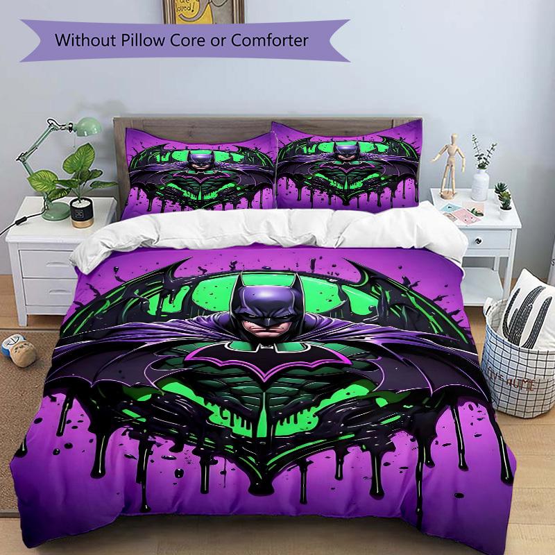 3pcs Batman Duvet Cover Set (1 Duvet Cover + 2 Pillowcases, No Core) - Comfortable, And Breathable Bedroom Decoration yy251104005