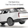 1:24 Модель из сплава Land Rover Range Rover Defender Cullinan Литая игрушечная машина Открывающиеся двери Звук Свет Транспортные средства Детские рождественские подарки