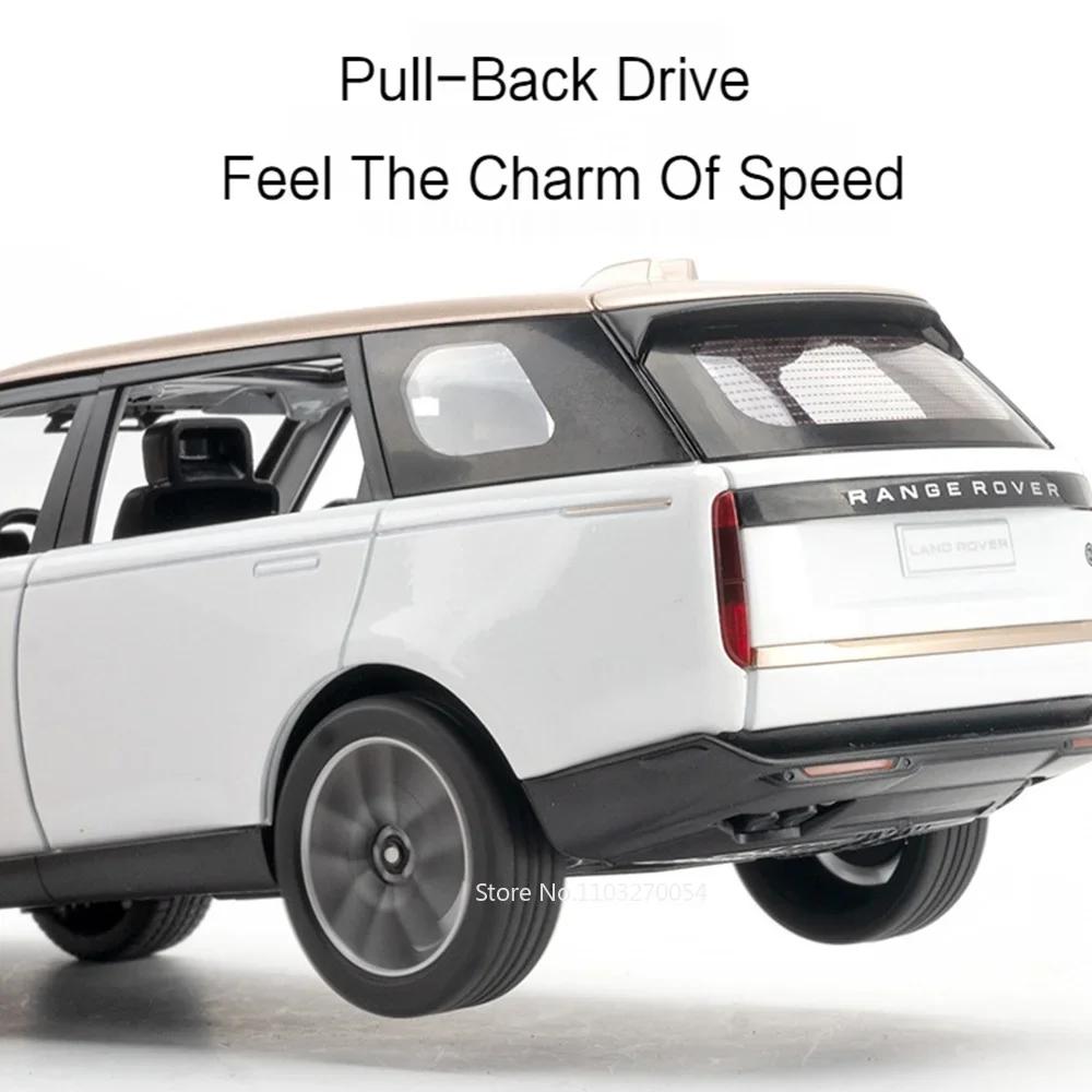 1:24 Модель из сплава Land Rover Range Rover Defender Cullinan Литая игрушечная машина Открывающиеся двери Звук Свет Транспортные средства Детские рождественские подарки