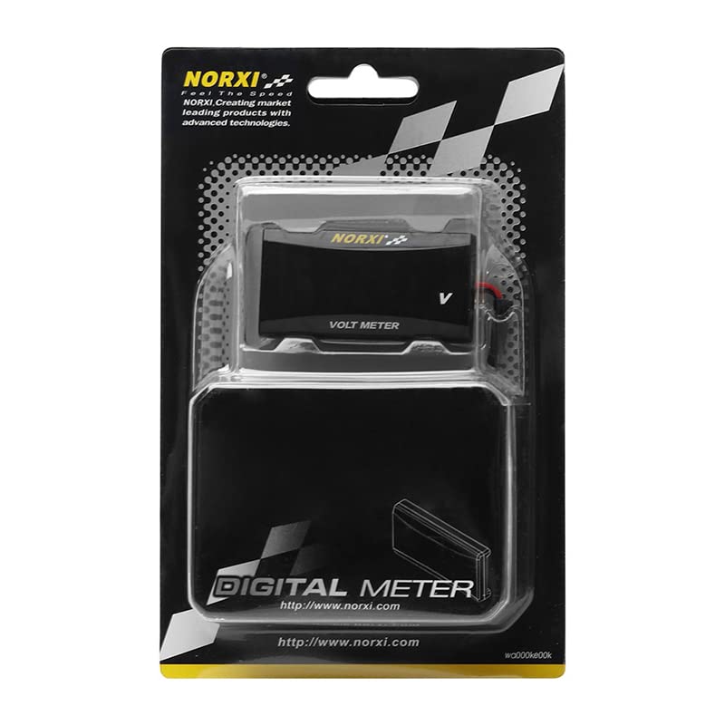 Вольтметр для мотоцикла Водонепроницаемый вольтметр Маленький вольтметр для мотоцикла скутера Напряжение 12 В Специальный с функцией сигнализации низкого напряжения (красный)