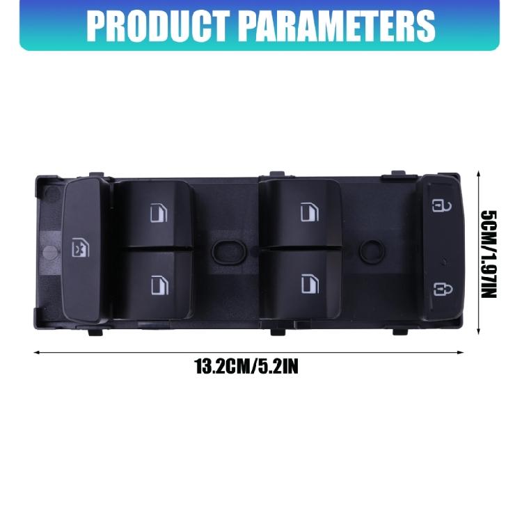 Front and Rear Window Control Switches, Driver Door Four-Button Unit with Single-Press and Incremental Operation 93571-AA0004X