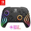 PDP Afterglow Wave Wireless Nintendo Switch Pro Controller with Motion Fully Licensed for Customizable LED Rechargeable Power Black Controls,