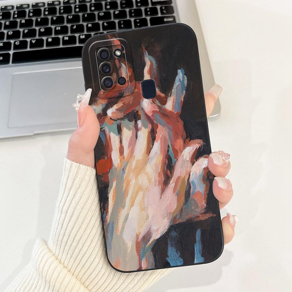 For Samsung Galaxy A21s Case Samsung A21S A 21S SM-A217F Elegant Printing Soft Silicone Camera Protective Shockproof Phone Cases