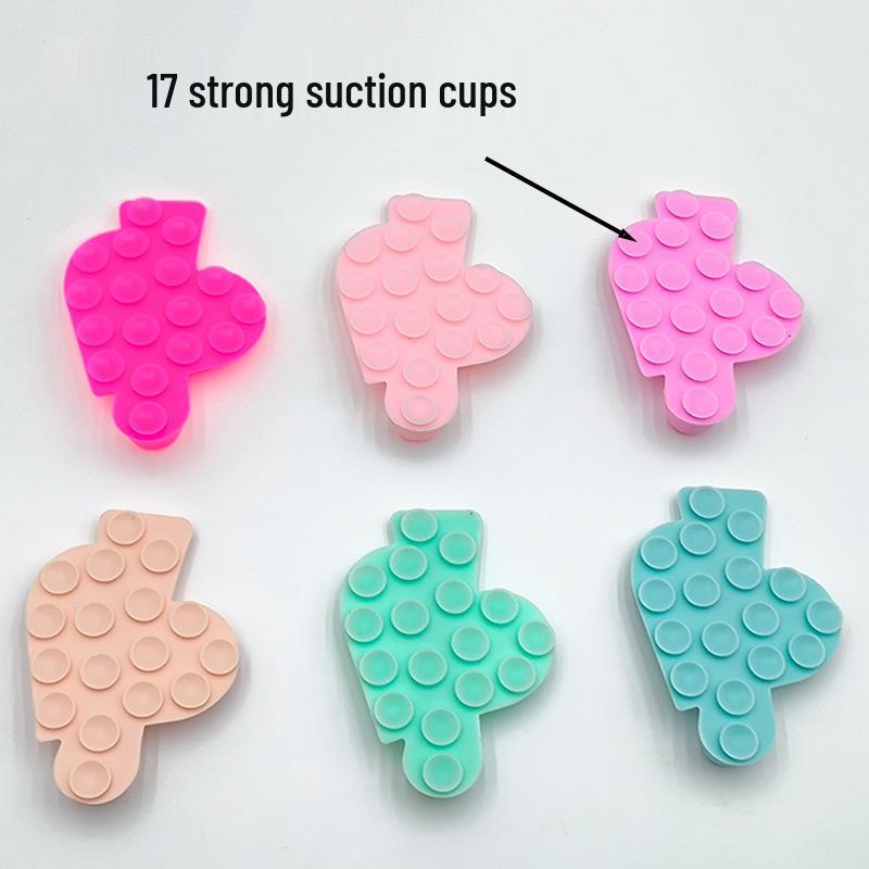 Heart-Shaped Silicone Suction Cup Lipstick and Phone Holder