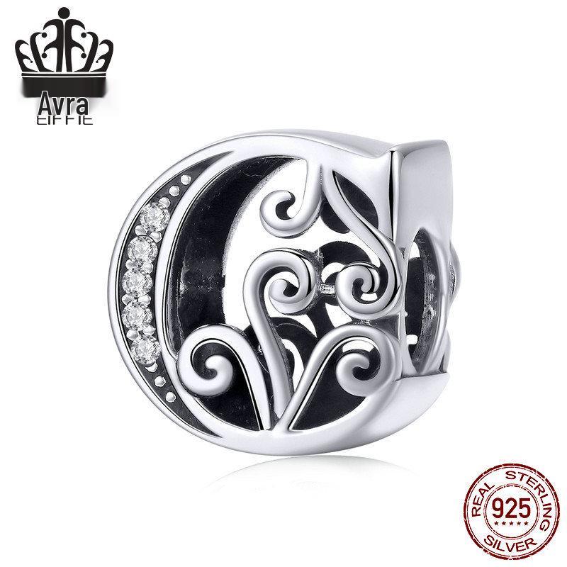 Avle Браслет из стерлингового серебра 925 пробы с английскими буквами и бусинами