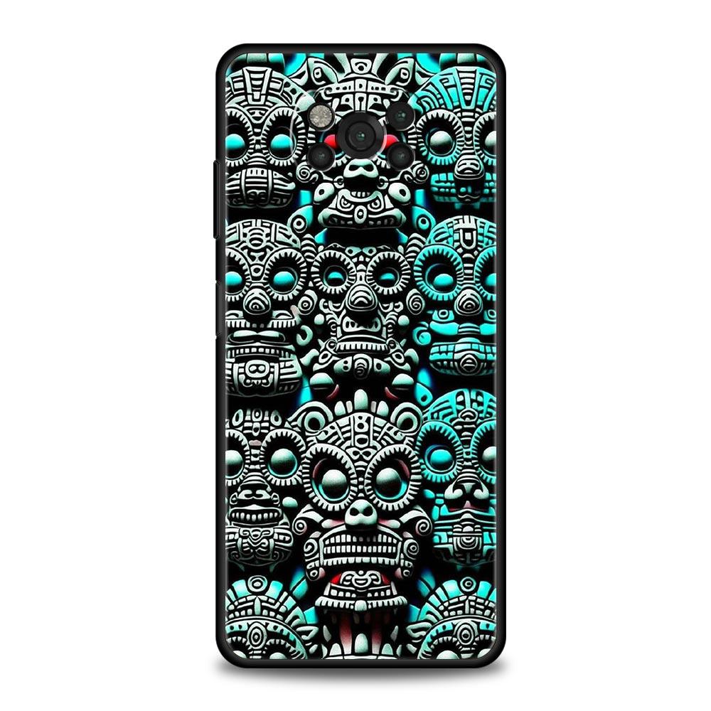 Vintage Totem Painting Phone Case for Xiaomi Poco F7 F6 F5 F4 F3 X6 X5 X4 X3 NFC F7 Ultra M4 C51 C55 GT 5G Soft TPU Cover Capas