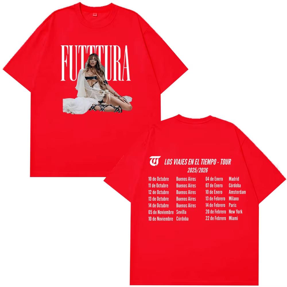2026 Singer TINI STOESSEL Futtura Tour Винтажная Футболка с Принтом Унисекс Женская Хип-хоп Футболки Хлопок Повседневная Футболка Уличная Одежда Лето