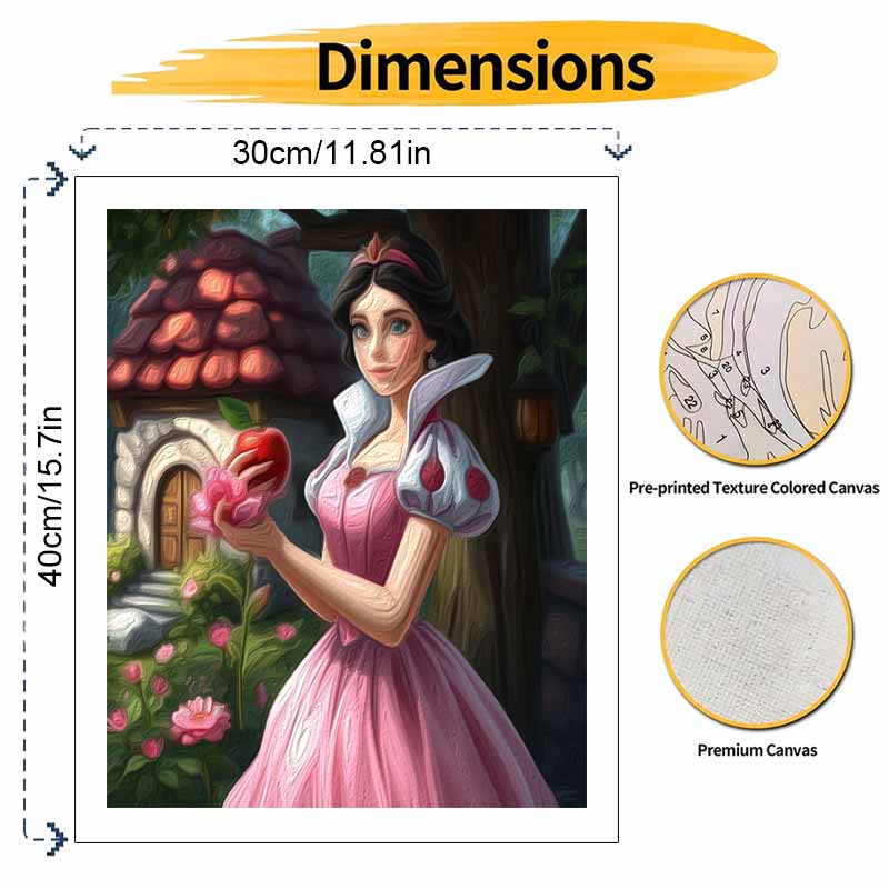 Disney Белоснежка яблоневый сад масляная живопись набор для рисования art painting kit ручной работы DIY подарок украшение дома настенное искусство набор для рукоделия для взрослых досуговых проектов
