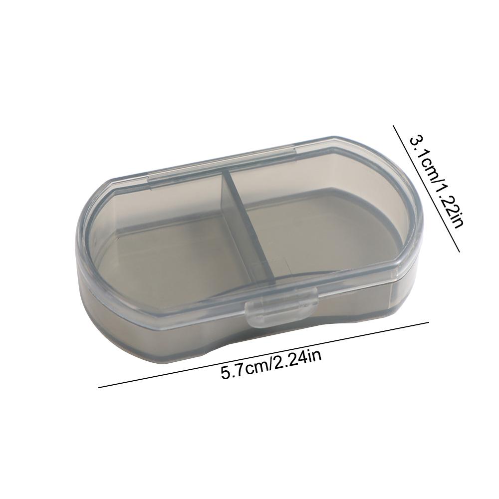 Snap-on Design Mini Pill Box with Lid Pill Packing Box Easy To Carry 2-gird Pill Box Home