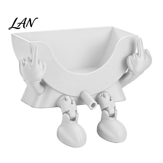 Non Slip Sink Side Storage Cute Little Man Hanging Sponge Holder, Durable Plastic Drain Rack with Modern Kitchen Organizer Ventilation, Anti
