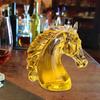 Whiskey Bottle Engraved Horse Head Shape Glass Decanter for Whiskey Bourbon Brandy Unique Liquor Bottle Gift for Whiskey Lovers