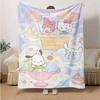 1pc, Sanrio Cozy Home Decor: Adorable Characters on a Flannel Throw Blanket, Perfect Gift for Bedroom, Living Room, Travel, Camping, Car, Beach, Offic