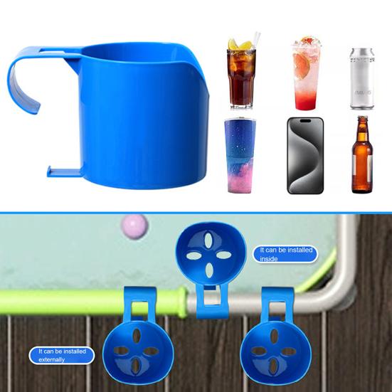 Подставка для напитков для бассейна Полая конструкция Штабелируемая Универсальная Простая установка Подставка для напитков на бортик бассейна Подставка для банок у бассейна