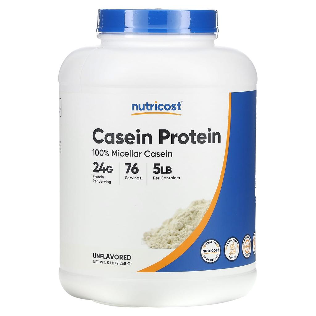 Nutricost Casein Protein, Unflavored, 5 Lb (2,268 G)