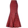 Gothic Halloween Long Skirt With Tapestry Fish Tail Design For Cosplay And Nightlife