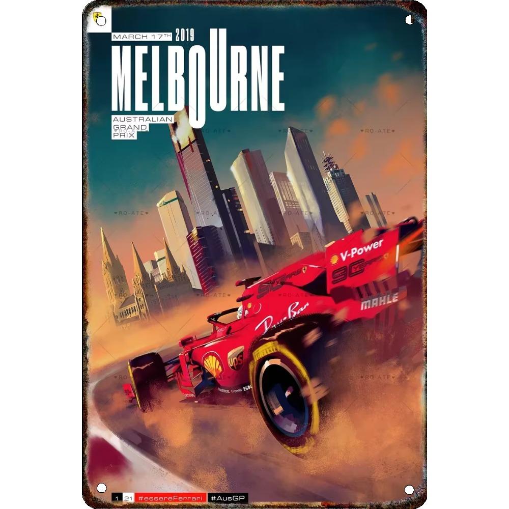 Винтажный постер гонки болидов Формулы, Домашний гараж, Клуб, Современное настенное искусство, Декоративная панель, Фреска, Эстетика