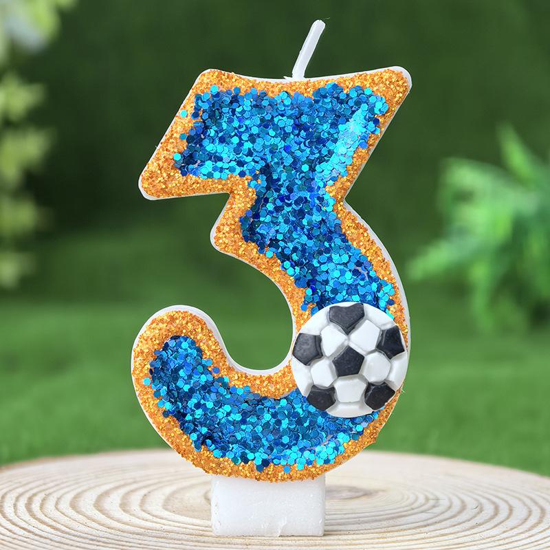 Vitality Football 0-9 Free Matching Combination Digital Candles Birthday Candles Are Perfect For High-End Baking Cake Decoration