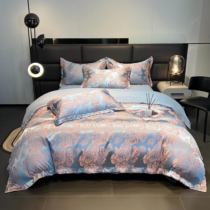 Европейский Хлопковый Сатин Жаккард 4-Предметный Комплект Постельного Белья, Дружелюбный к Коже