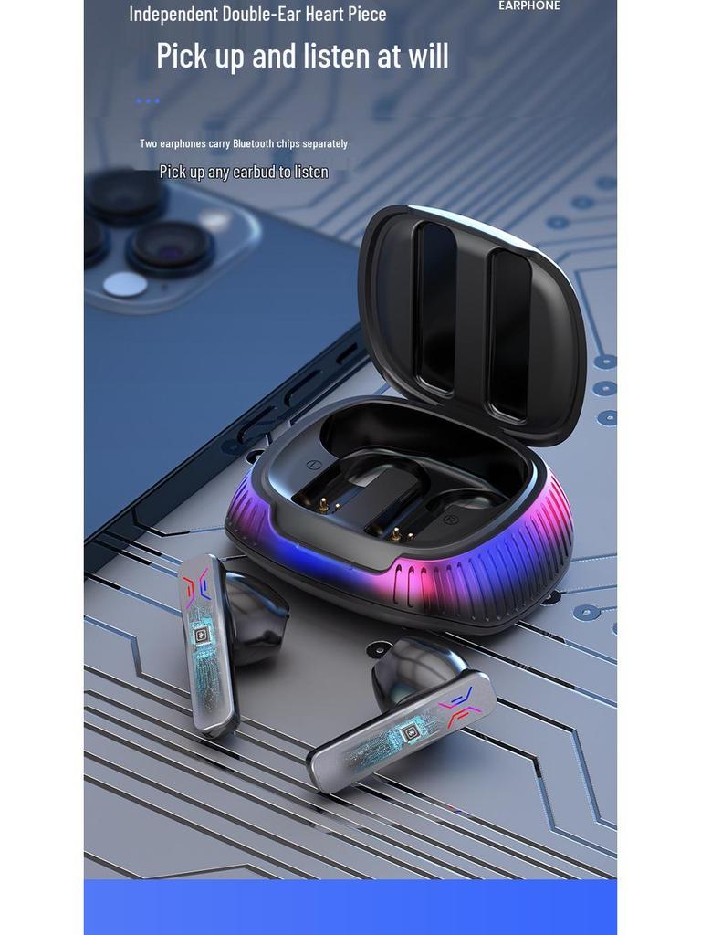 Беспроводные Bluetooth игровые наушники: С шумоподавлением, Низкая задержка, Идеально для бега, спорта, звонков и киберспорта.