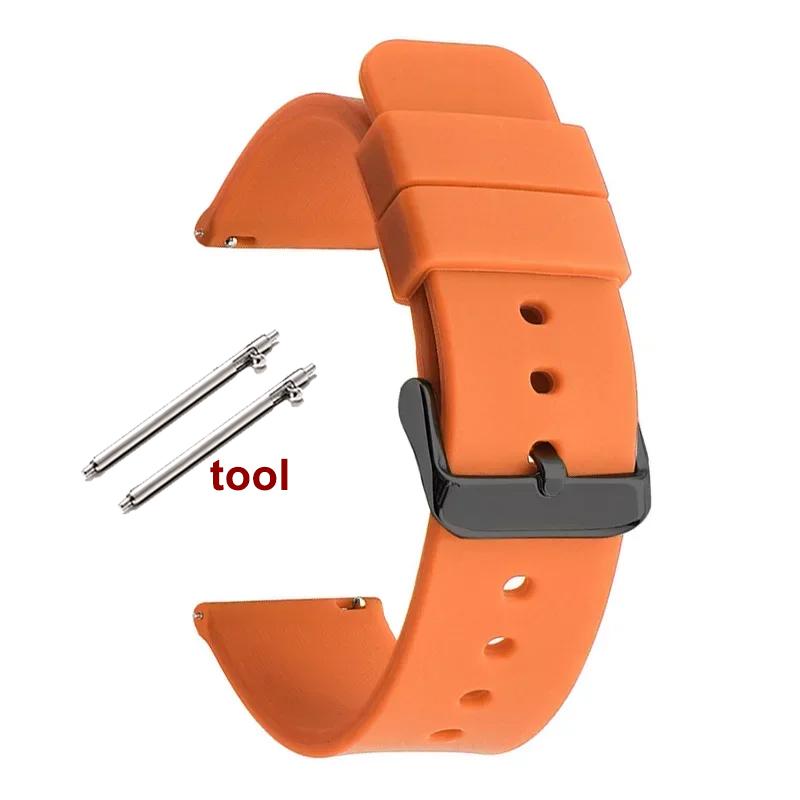 12/14/16mm 18mm 20mm 22mm 24mm Quick Release Silicone Strap Waterproof Rubber Wristband for Huawei GT2/GT3 Smart Watch Bracelet