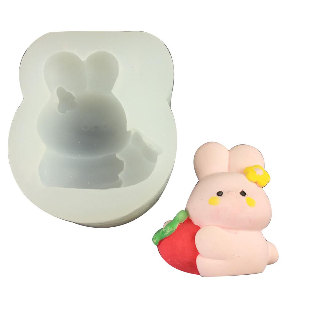 3D мультяшный кролик, силиконовая гибкая форма для пищевых продуктов, глина, смола, керамика, конфеты, помадка, конфеты, шоколад, форма для мыла