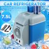 НОВЫЙ мини-портативный автомобильный холодильник-кулер 7,5 л 12 В мини-автомобильный холодильник-кулер и обогреватель для кемпинга, путешествий, синий + белый
