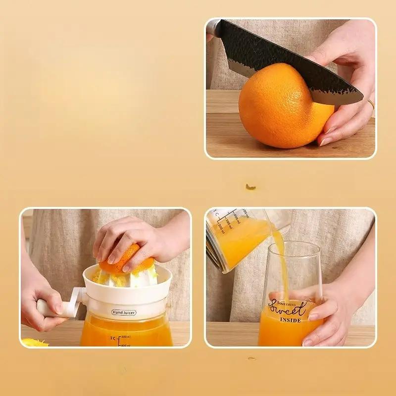 Small Household Hand-crank Juicer Manual Fruit Juicer Orange Lemon Juicer Fruit Residue Separator