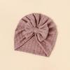 INS Style Baby Kids Headwear with Bow - Stretchy Elastic Newborn Jacquard Bonnet Hat Infant Turban Cap for Girls Boys 0-2 Years Old