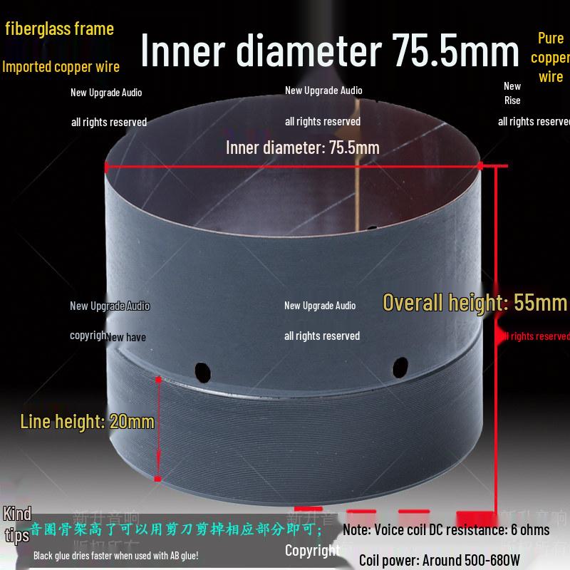 Bass Voice Coil Repair Kit: Round Wire 65.5/75.5/99.5mm, 100 Core, 12/15 Inch Speaker Parts