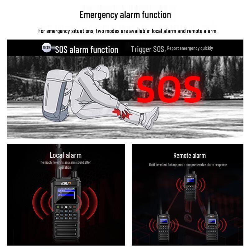 KSUN TFSI UV168P Полнодиапазонная водонепроницаемая по стандарту IP67 двусторонняя рация (Китайская версия)