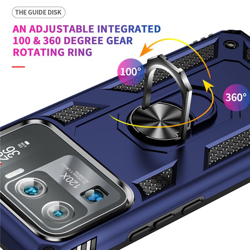 Для Xiaomi Mi 11 Ultra чехол противоударный бронированный металлический чехол для телефона с кольцом для Xiaomi Mi11 Ultra подставка держатель задняя крышка