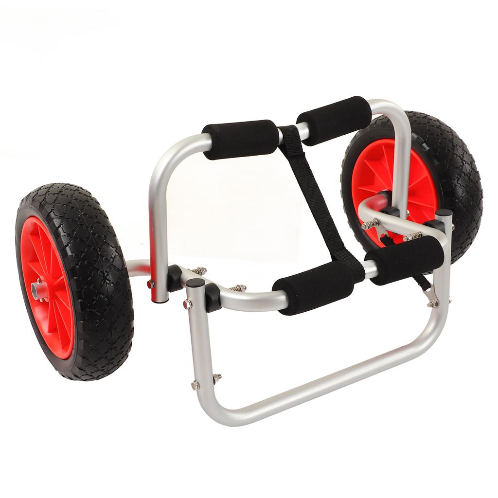Kayak Trolley Aviation Aluminum 25cm Diameter PU Wheel Adjustable Folding Boat Carrier Cart
