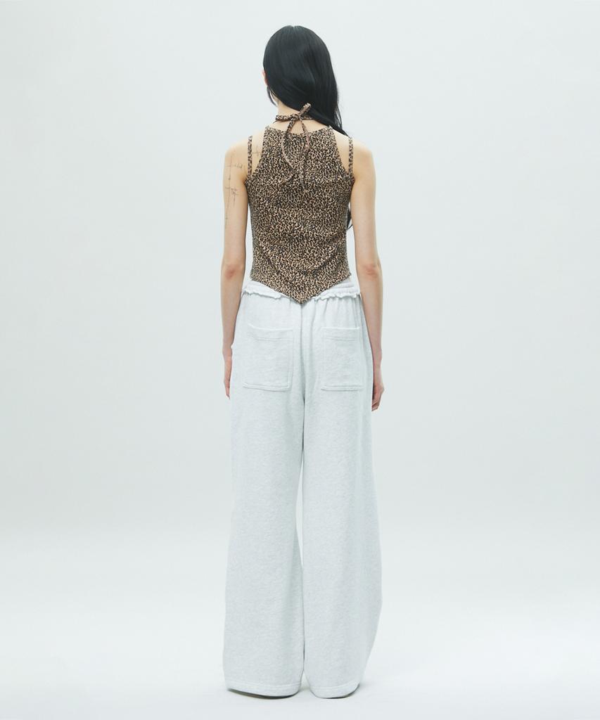 LALAFOX Leopard Print Cut Out Sleeveless Top Brown Br2Cv001