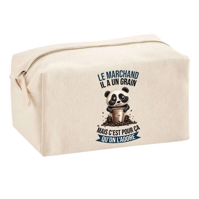 Trousse multifonction Marchand Panda Grain Cadeau Anniversaire Noël Collègue Départ Retraite | Trousse Scolaire Fournitures Bureau