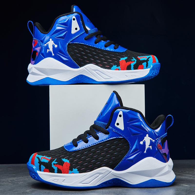 Детские баскетбольные кроссовки для детей среднего и старшего возраста, спортивная обувь для мальчиков, летние сетчатые дышащие кроссовки для тренировок для молодежи и учеников начальной школы